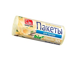 Мешки для мусора 30 л, ароматизированные, Ваниль, бежевые, в рулоне 20 шт., ПНД, 9 мкм, 560х530 мм, GRIFON Aroma, 101-020 V в Ульяновске