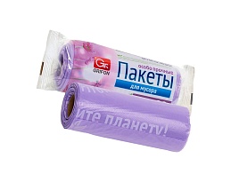 Мешки для мусора 35 л, ароматизированные, сиреневые, в рулоне 20 шт., ПНД, 12 мкм, 560х530 мм, GRIFON Полевые Цветы, 100-034 в Ульяновске