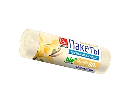 Мешки для мусора 60 л, ароматизированные, Ваниль, бежевые, в рулоне 20 шт., ПНД, 9 мкм, 650х550 мм, GRIFON Aroma, 101-023 V в Ульяновске