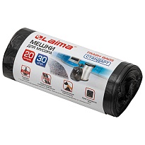 Мешки для мусора 20 л, черные, в рулоне 30 шт., ПНД, 8 мкм, 500х450 мм, LAIMA, 601376 в Ульяновске