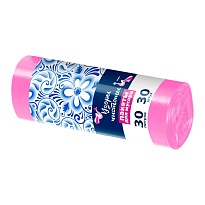 Мешки для мусора 30 л, розовые, в рулоне 30 шт., ПНД, 8 мкм, 560х480 мм, Узоры Чистоты, МУ3605 (ММЭ-30роз) в Ульяновске