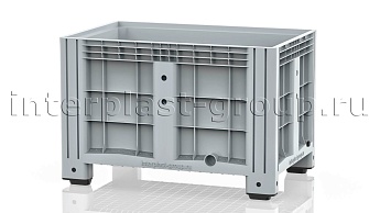 Контейнер iBox сплошной на ножках с пробкой 1 дюйм серый в Ульяновске