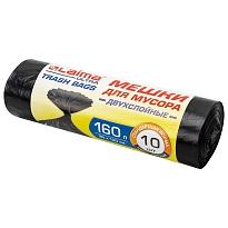 Мешки для мусора 160 л, черные, в рулоне 10 шт., ПВД, 30 мкм, 1200х900 мм, LAIMA ULTRA, 607694 в Ульяновске