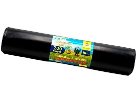 Мешки для мусора 200 л, ароматизированные, черные, в рулоне 10 шт., ПВД, 100 мкм, 1200х800 мм, Добрыня, Dob20010black в Ульяновске