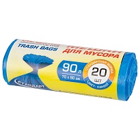 Мешки для мусора 90 л, синие, в рулоне 20 шт., ПНД, 14 мкм, 900х700 мм, LAIMA ULTRA, 607693 в Ульяновске