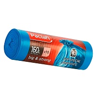 Мешки для мусора 160 л, синие, в рулоне 10 шт., ПВД, 21 мкм, 1200х870 мм, PACLAN Big&Strong, 604075 в Ульяновске