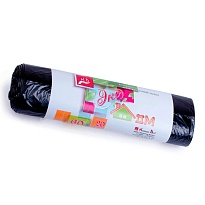 Мешки для мусора 60 л, черные, в рулоне 20 шт., ПНД, 7 мкм, 700х600 мм, Концепция Быта ЭкоДом, 601349 в Ульяновске