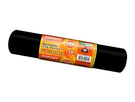 Мешки для мусора 180 л, ароматизированные, черные, в рулоне 10 шт., ПВД, 80 мкм, 1100х930 мм, EXPORT, exp18010142 в Ульяновске