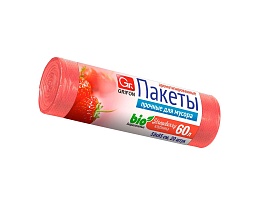 Мешки для мусора 60 л, ароматизированные, Клубника, красные, в рулоне 20 шт., ПНД, 9 мкм, 650х550 мм, GRIFON Aroma, 101-023 K в Ульяновске