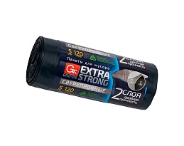 Мешки для мусора 120 л, двухслойные, синие, в рулоне 5 шт., ПВД, 45 мкм, 1100х700 мм, GRIFON EXTRA STRONG, 101-076 в Ульяновске