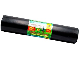Мешки для мусора 280 л, ароматизированные, черные, в рулоне 10 шт., ПВД 110 мкм, 1400х930 мм, Добрыня, Dob28010black в Ульяновске