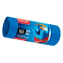 Мешки для мусора 160 л, с ушками, синие, в рулоне 10 шт., ПВД, 30 мкм, 1250х900 мм, PACLAN Multitop, 604064 в Ульяновске