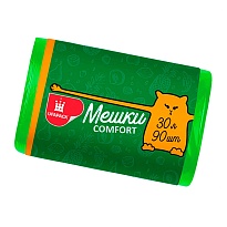 Мешки для мусора 30 л, зеленые, в рулоне 90 шт., ПНД, 6 мкм, 560х480 мм, Comfort, М4268 в Ульяновске