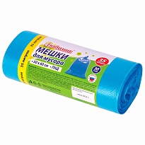 Мешки для мусора 35 л, синие, в рулоне 30 шт., ПНД, 10 мкм, 600х500 мм, Любаша, 608091 в Ульяновске