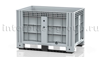 Контейнер iBox сплошной на полозьях с пробкой 1 дюйм серый в Ульяновске