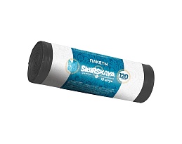 Мешки для мусора 120 л, черные, в рулоне 10 шт., ПНД, 14 мкм, 1100х700 мм, SIBIRSKAYA, 101-008 S в Ульяновске