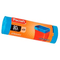 Мешки для мусора 80 л, синие, в рулоне 20 шт., ПНД, 12 мкм, 900х700 мм, PACLAN Classic, 606335 в Ульяновске