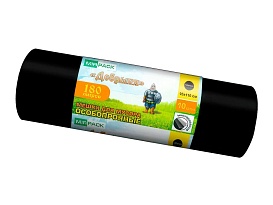 Мешки для мусора 180 л, ароматизированные, черные, в рулоне 10 шт., ПВД, 100 мкм, 1100х930 мм, Добрыня, Dob18010black в Ульяновске